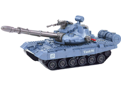 Tanque militar desmontável DIY azul com suspensão