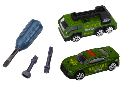 Tanque militar desmontável DIY azul com suspensão