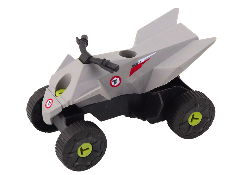 Conjunto carro moderno e Quadriciclo desmontável DIY cinzento