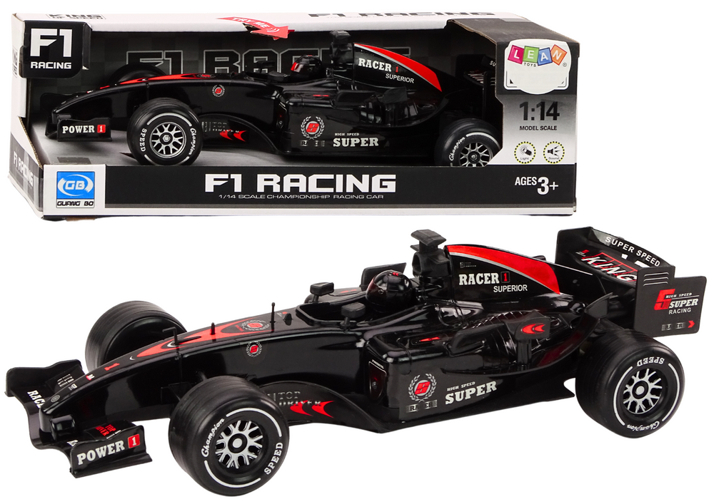 Carro desportivo F1 1:14 preto com som