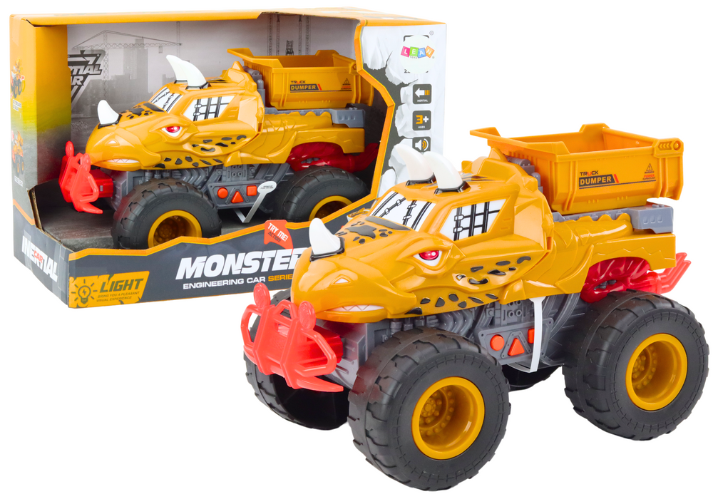 Carro todo-o-terreno dinossauro basculante fricção laranja