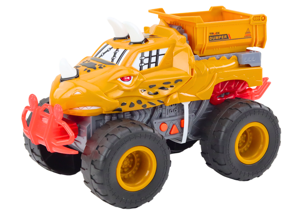 Carro todo-o-terreno dinossauro basculante fricção laranja