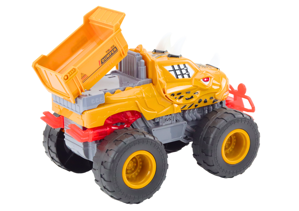 Carro todo-o-terreno dinossauro basculante fricção laranja
