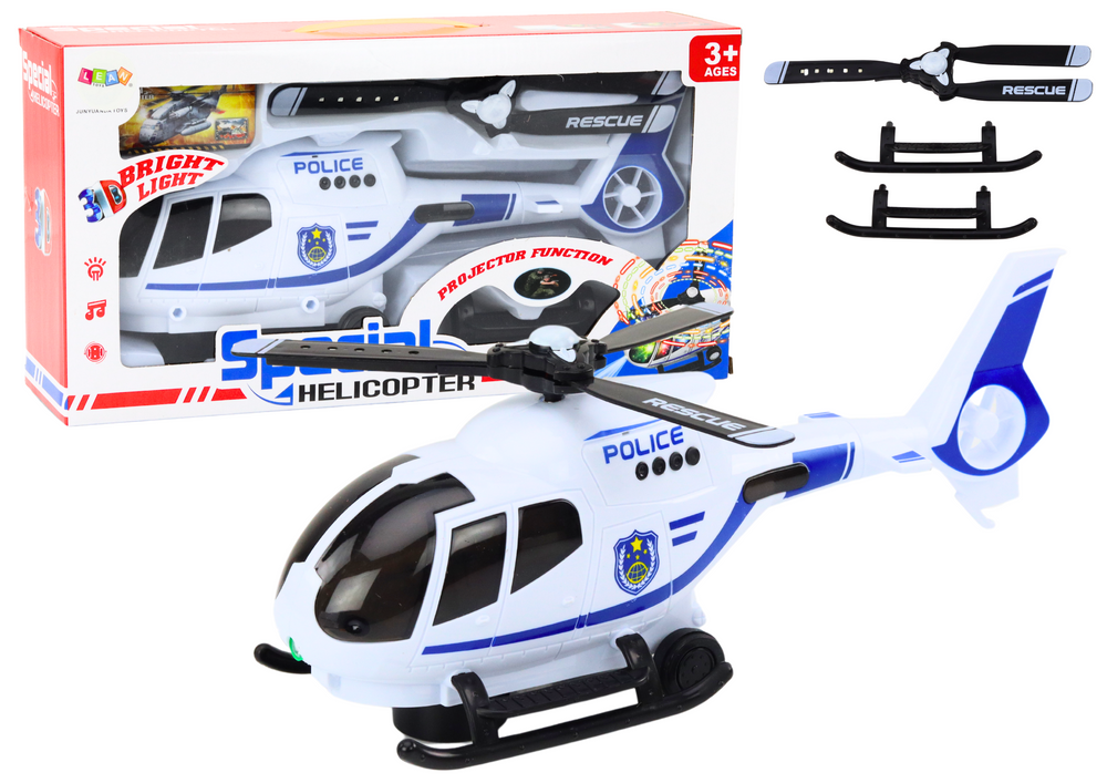 Helicóptero polícia luz e som