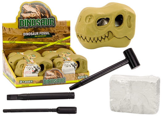 Kit escavação arqueológica dinossauros fósseis caveira (1 unidade)