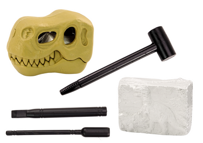 Kit escavação arqueológica dinossauros fósseis caveira (1 unidade)