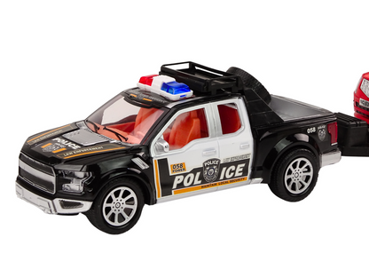 Conjunto polícia pickup todo-o-terreno reboque