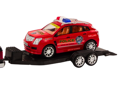 Conjunto polícia pickup todo-o-terreno reboque