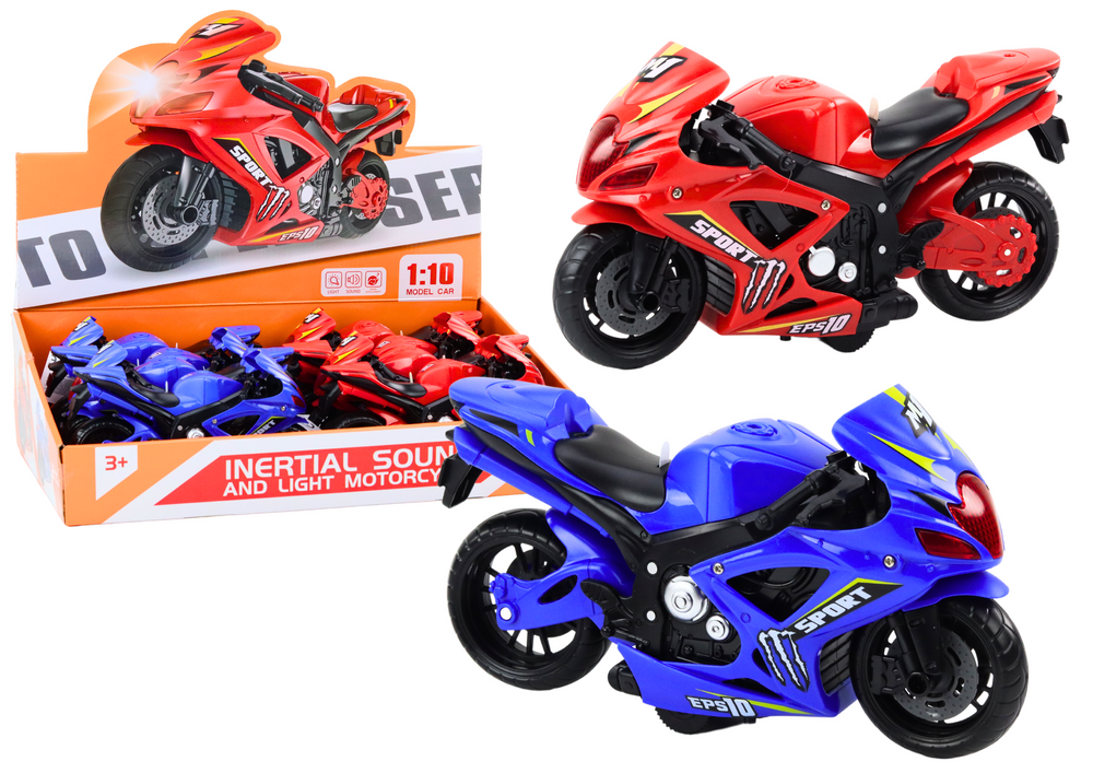 Motocicleta desportiva fricção luz som (1 unidade, sortido)