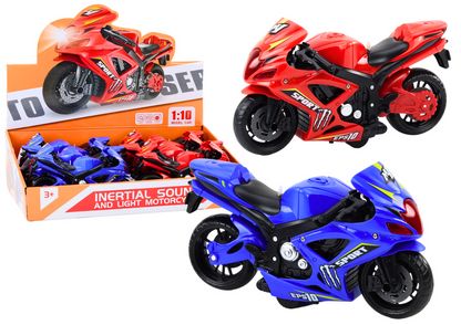 Motocicleta desportiva fricção luz som (1 unidade, sortido)