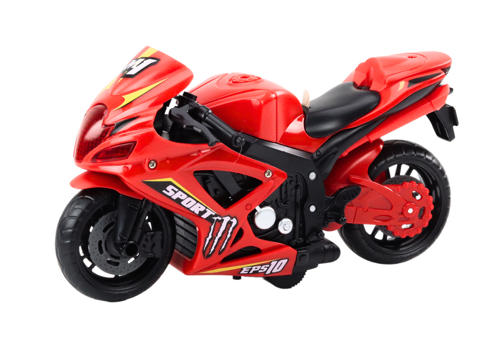 Motocicleta desportiva fricção luz som (1 unidade, sortido)