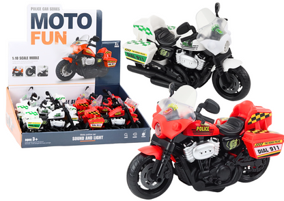 Motocicleta polícia 1:10 luz som (1 unidade, sortido)