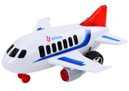 Avião passageiros luz som branco (1 unidade, sortido)