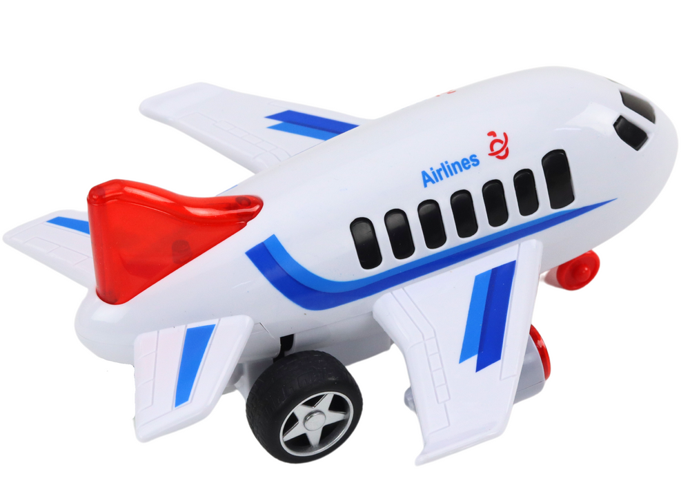 Avião passageiros luz som branco (1 unidade, sortido)