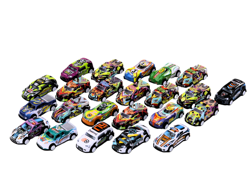 Conjunto carros em mala de metal 50 peças