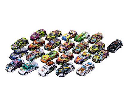 Conjunto carros em mala de metal 50 peças