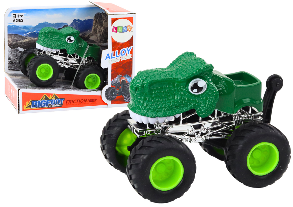 Carro dinossauro todo-o-terreno rodas grandes verde