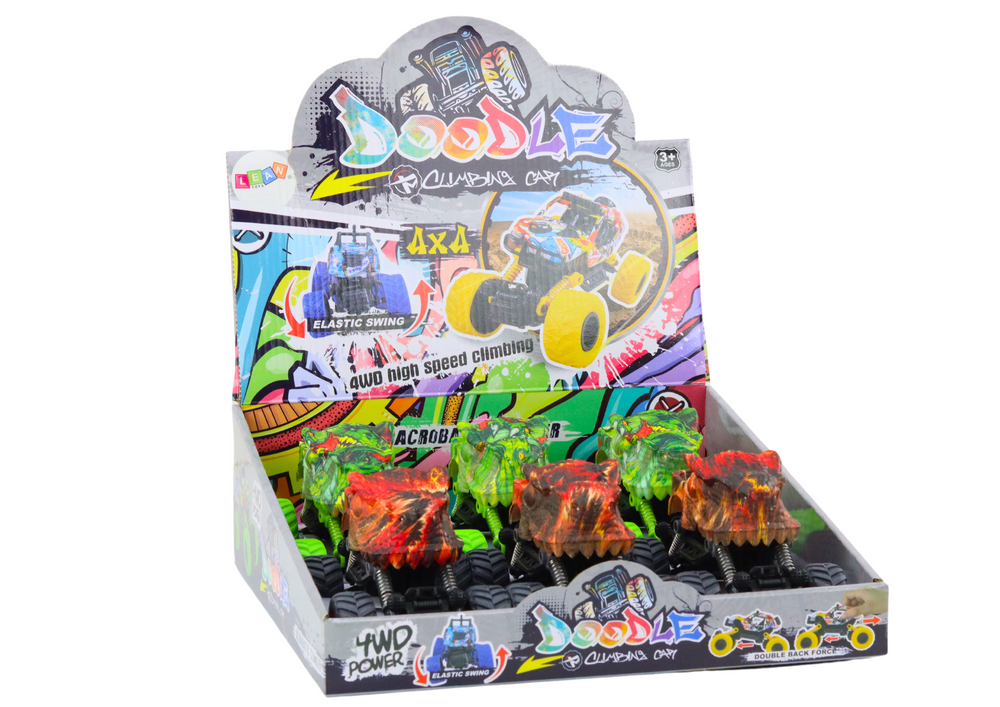 Carro dinossauro fricção todo-o-terreno vermelho ou verde (1 unidade, sortido)