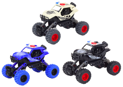 Carro polícia fricção 3 cores todo-o-terreno (1 unidade, sortido)
