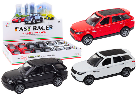 Carro passageiros 1:36 metal preto branco vermelho (1 unidade, sortido)