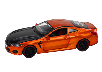 Carro desportivo metal fricção abrir portas 1:24 laranja