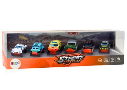 Conjunto carros metal todo-o-terreno 1:64 6 peças