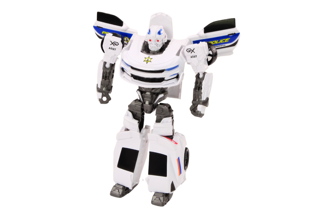 Carro robot transformação polícia branco