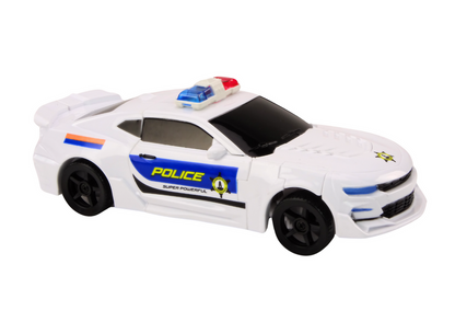 Carro robot transformação polícia branco