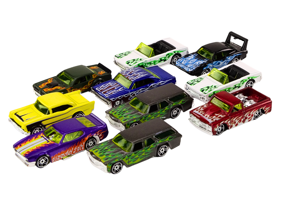 Conjunto 10 carros mola metal 1:64