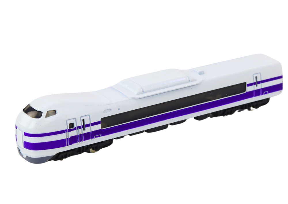 Vagão comboio coleção branco e roxo 1:48 metal