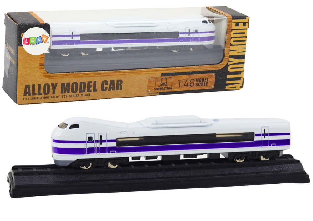 Vagão comboio coleção branco e roxo 1:48 metal