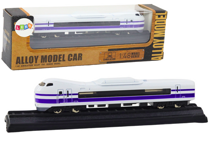 Vagão comboio coleção branco e roxo 1:48 metal