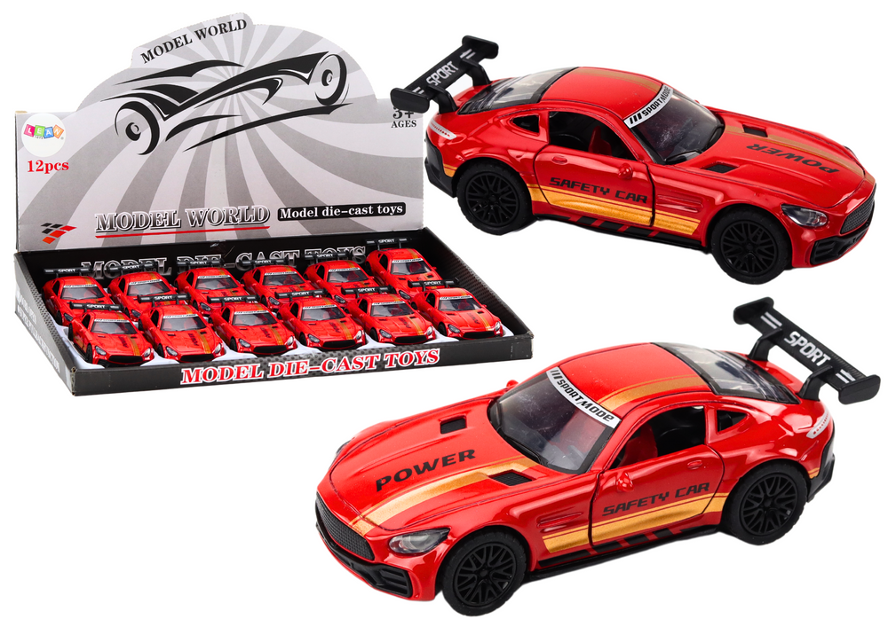 Carro desportivo 1:32 metal spoiler vermelho (1 unidade, sortido)