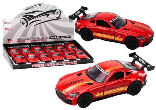 Carro desportivo 1:32 metal spoiler vermelho (1 unidade, sortido)