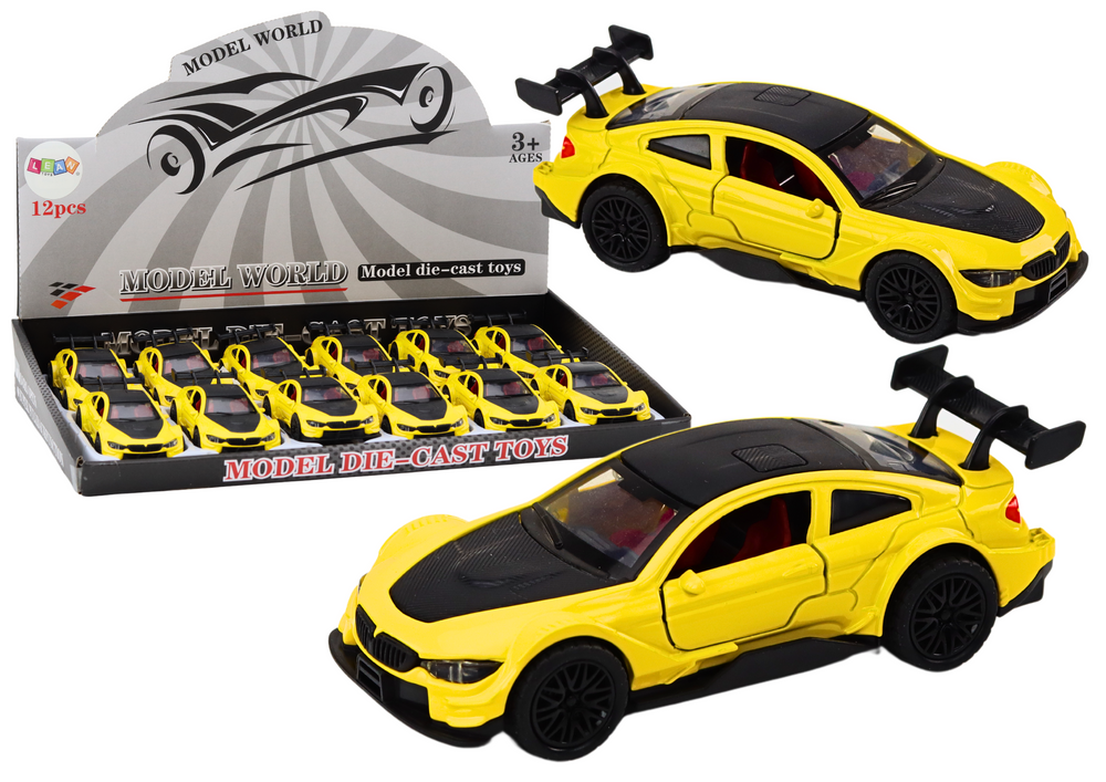 Carro desportivo 1:32 fricção metal amarelo (1 unidade, sortido)