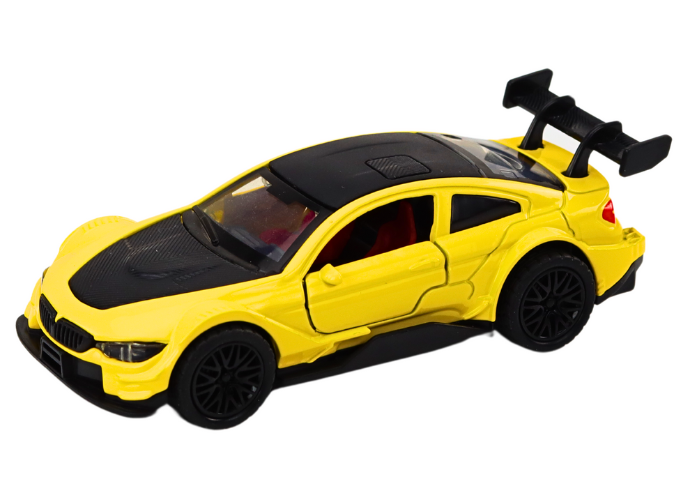 Carro desportivo 1:32 fricção metal amarelo (1 unidade, sortido)