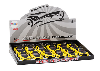 Carro desportivo 1:32 fricção metal amarelo (1 unidade, sortido)