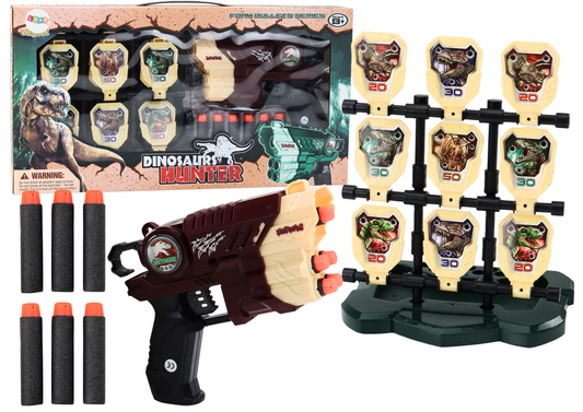 Dinossauros espuma castanhos com pistola dardos