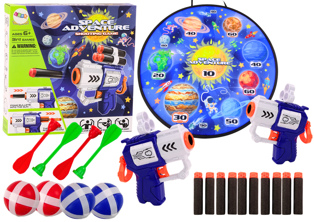Jogo arcade escudos pistolas bolas setas espaço
