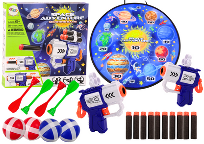 Jogo arcade escudos pistolas bolas setas espaço