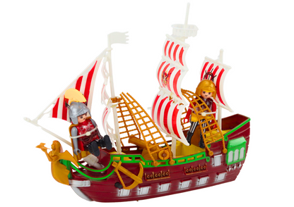 Navio romano com luz som catapulta palmeiras