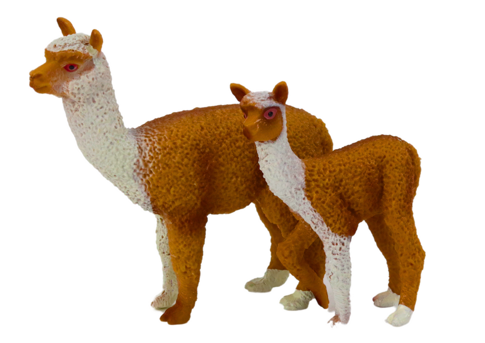 Lama adulta com cria, coleção Animais do Mundo