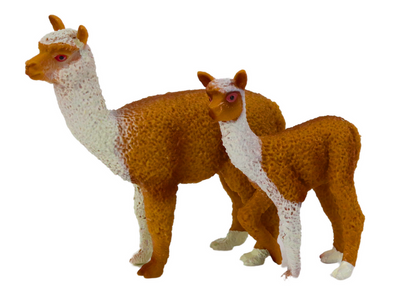 Lama adulta com cria, coleção Animais do Mundo