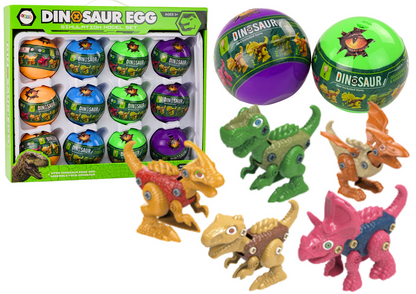 Conjunto ovos dinossauro rolantes 12 peças