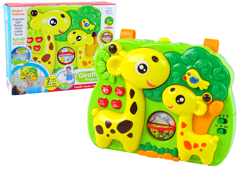 Projetor girafa 2 em 1 pendente berço bebé