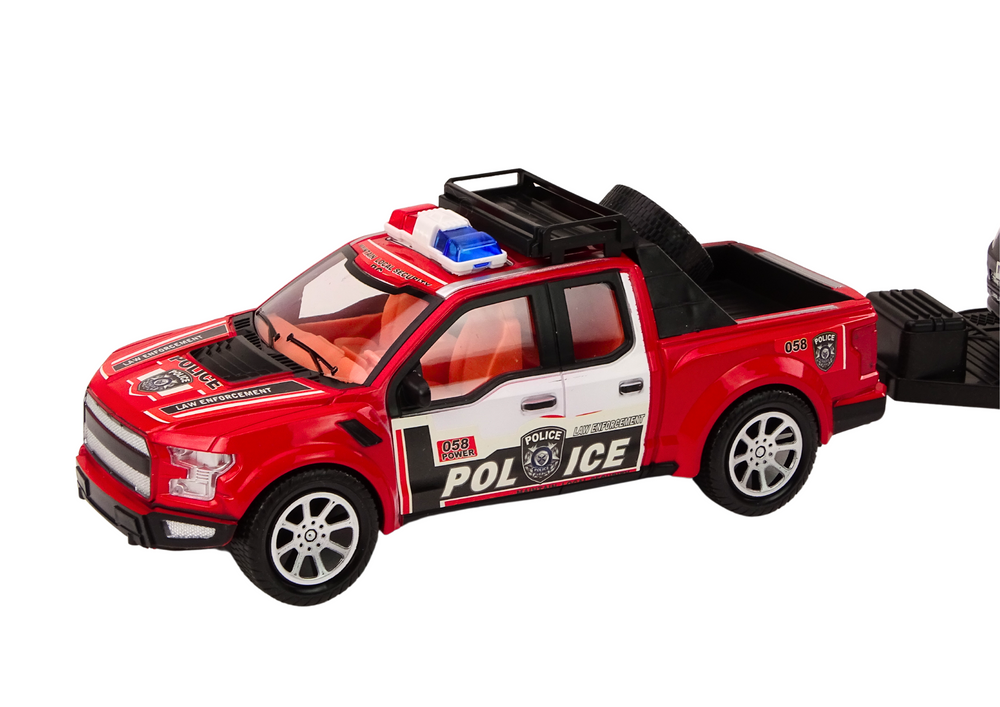 Pickup polícia com reboque semi-reboque todo-o-terreno