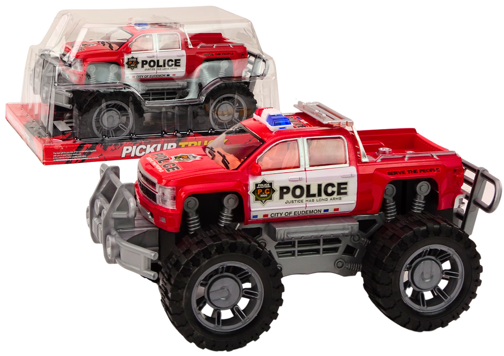 Pickup polícia vermelho todo-o-terreno