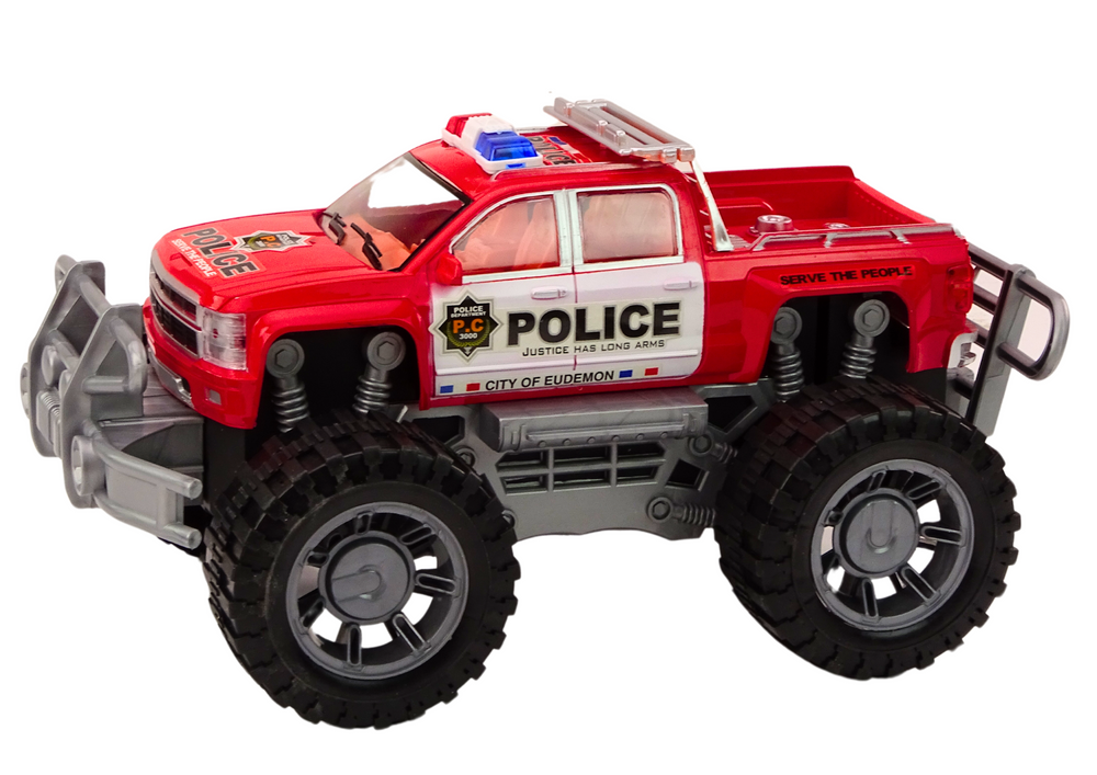 Pickup polícia vermelho todo-o-terreno