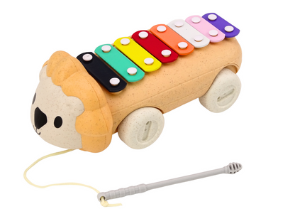 Instrumento pratos leão com rodas educativo