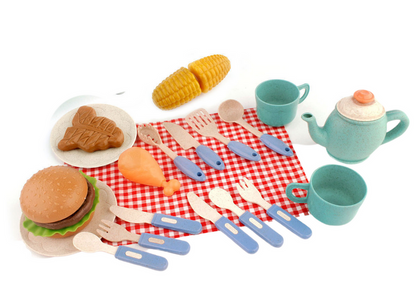 Conjunto churrasco grelhador comida talheres pratos copos